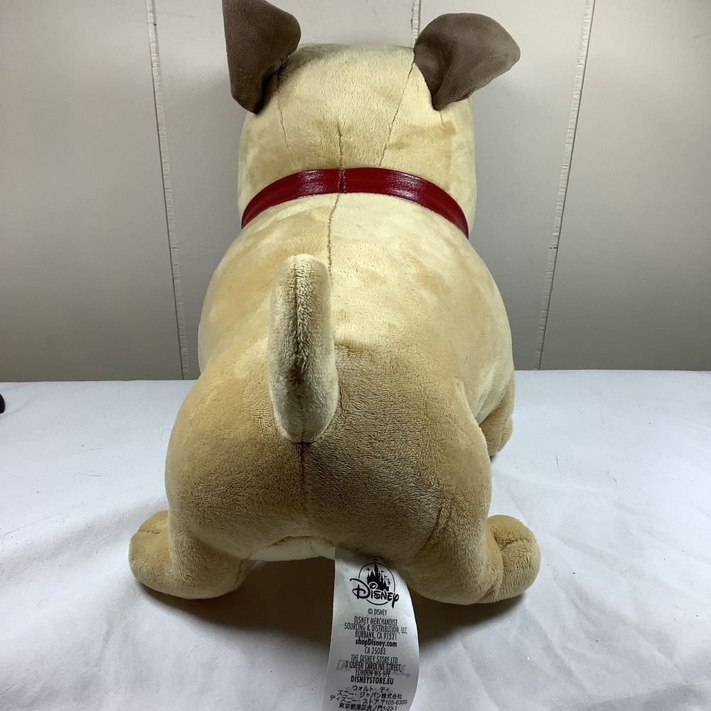 Disney Store Puppy Dog Pals Rolly Pug Plush Tan Blue Eyes Red Collar - Picture 4 of 6